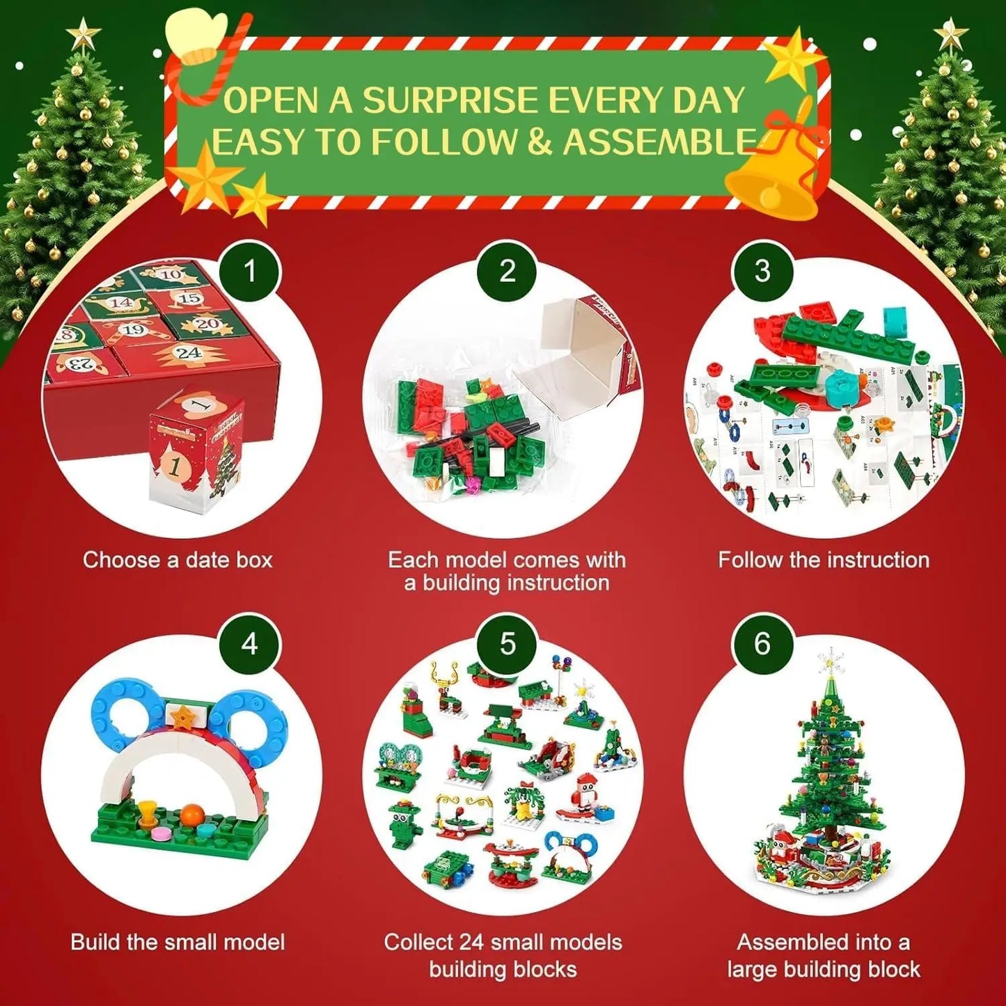 Advent Calendar Christmas Tree Building Set